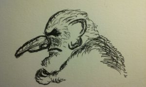 The Troll (ink on paper) by the author